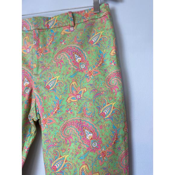 Lauren Ralph Lauren Women's Paisley Pants Size 12 Trousers Bright Spring Easter - Picture 3 of 16